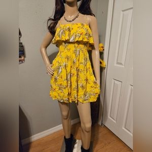 Express Yellow Floral mini Dress SIZE XS